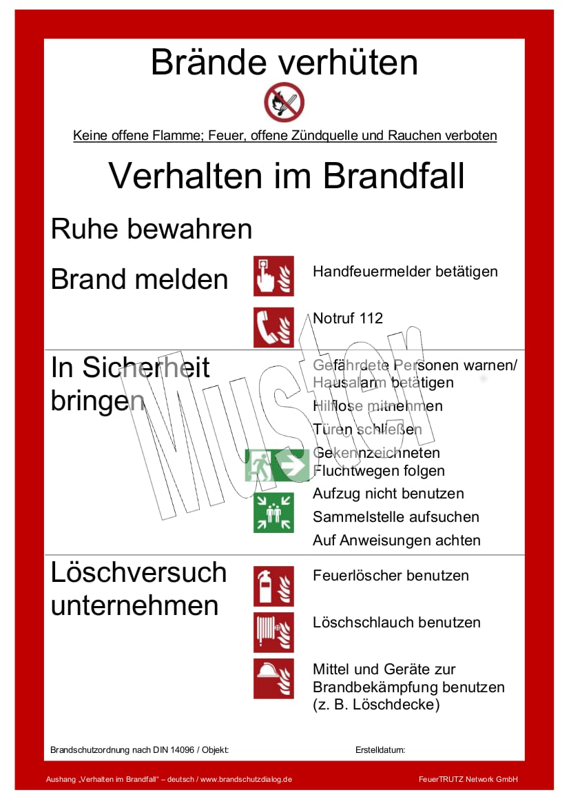 Brandschutzordnung Teil A