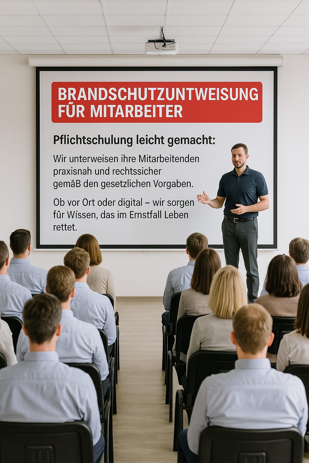 Brandschutzunterweisung im Betrieb – Schulung der Mitarbeiter zum Verhalten im Brandfall